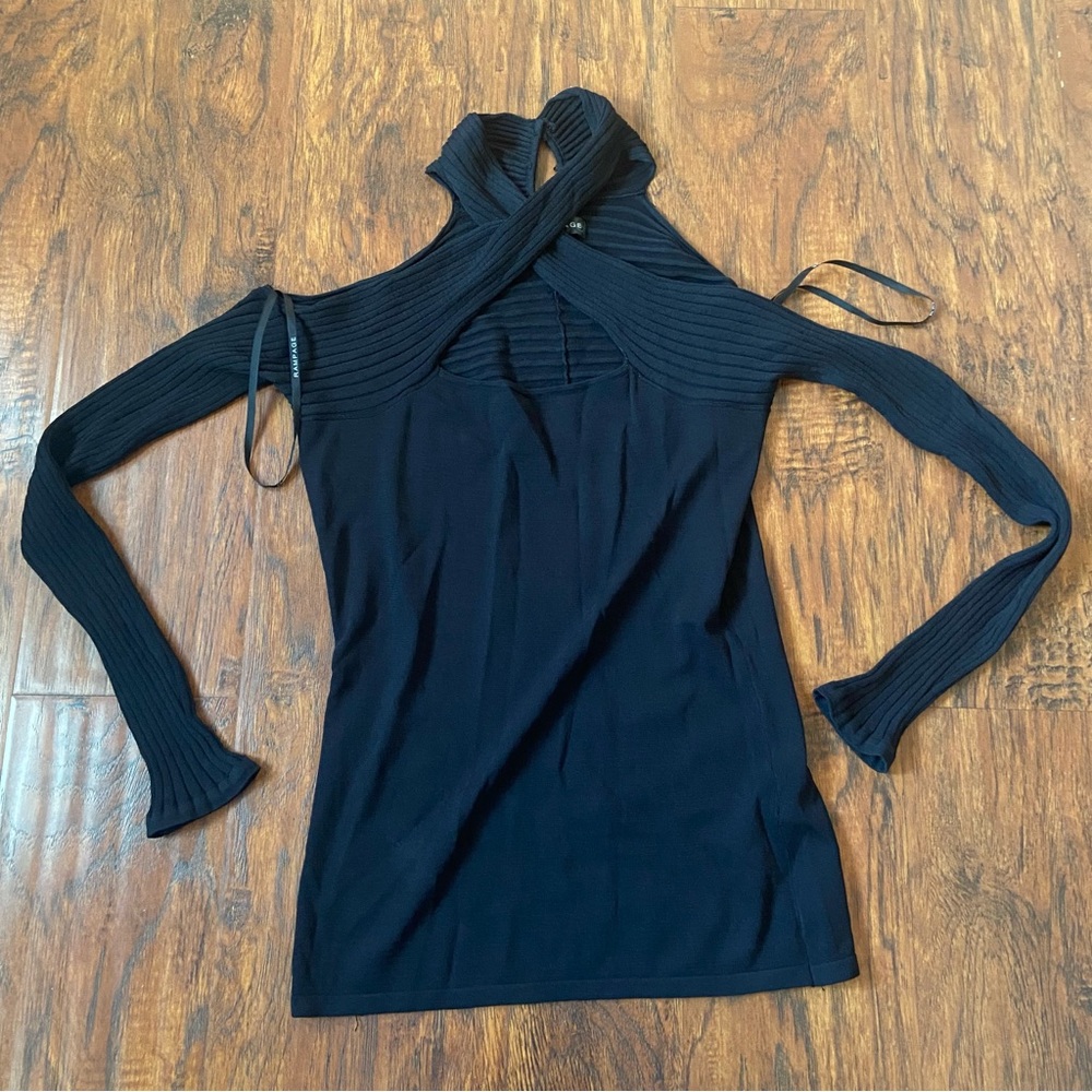 Vintage 90s y2k rampage black mock neck long sleeve top